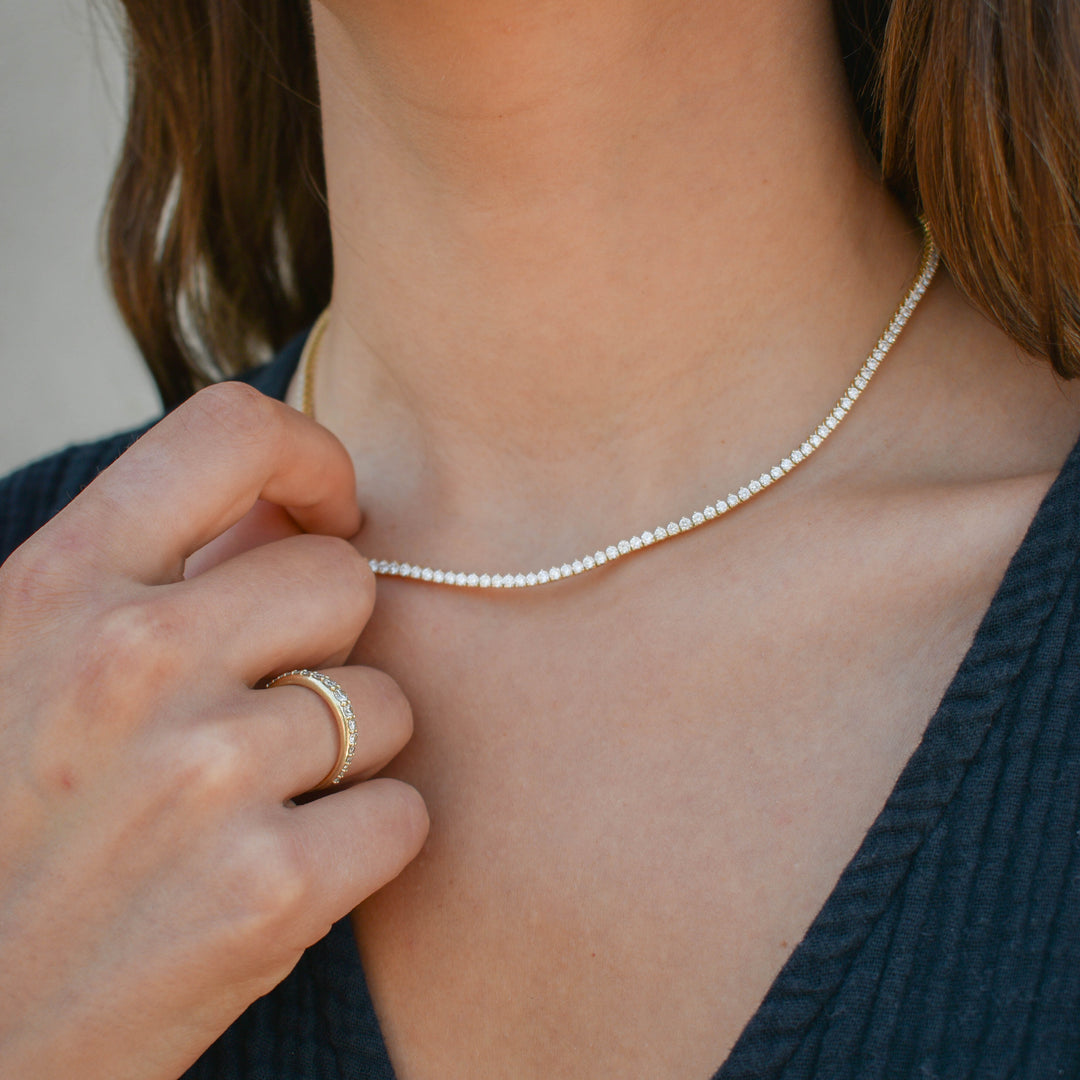 14K Gold Lab Diamond Tennis Necklace