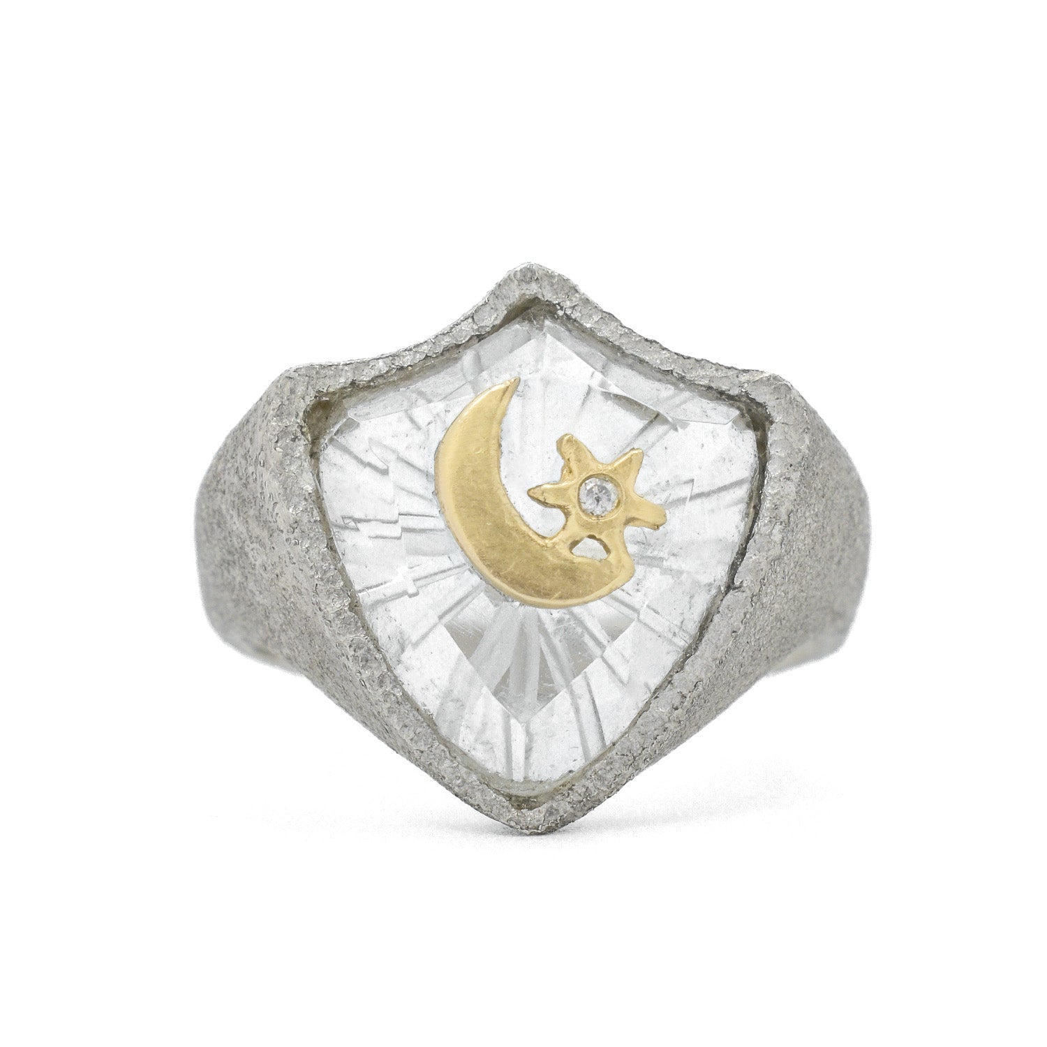 Crescent Moon & Star Shield Signet Ring – Silverado Gallery