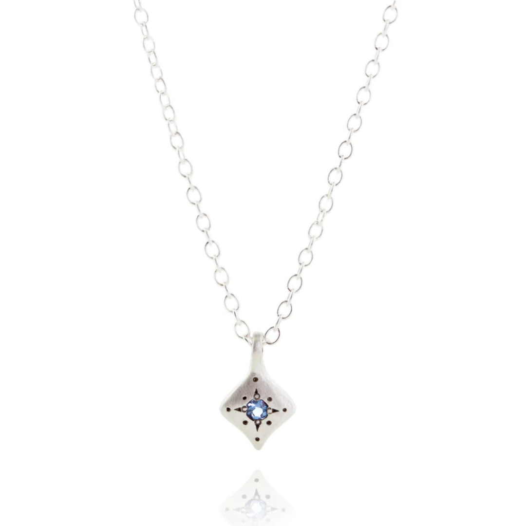 Adel Chefridi Aquamarine Silver Night Charm Necklace