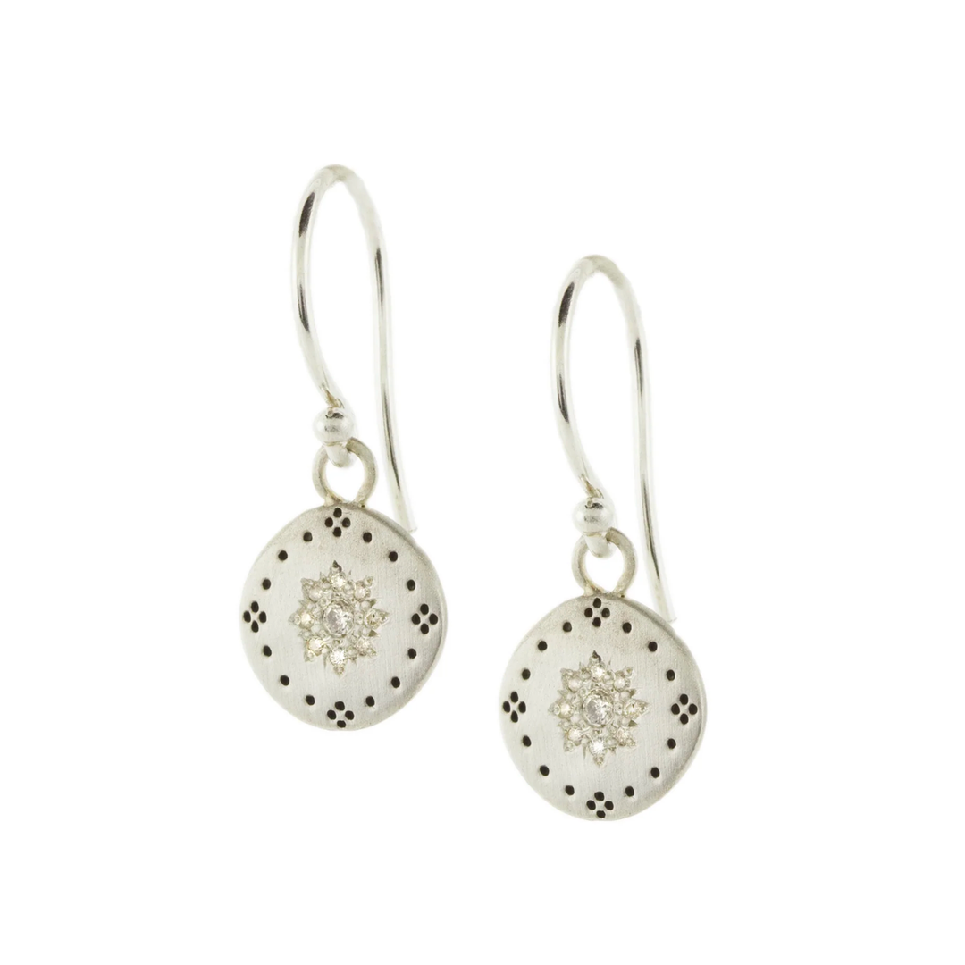 Adel Chefridi Sterling Diamond Cluster Earrings