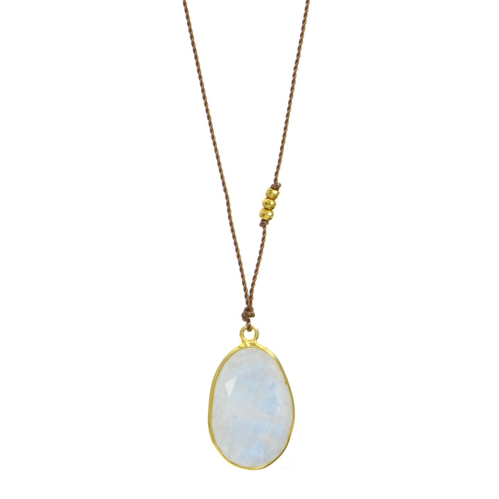 Asymmetrical Rainbow Moonstone Margaret Solow Necklace