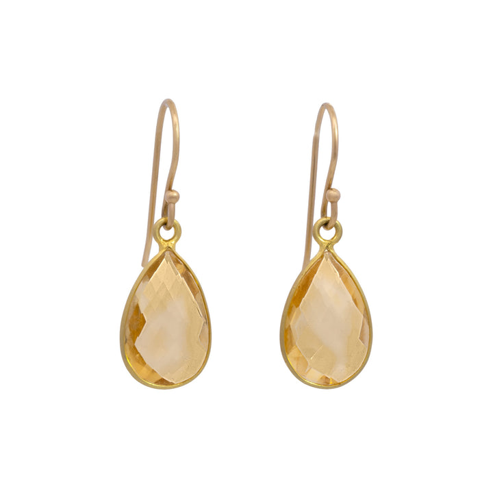 Teardrop Citrine Drop Earrings