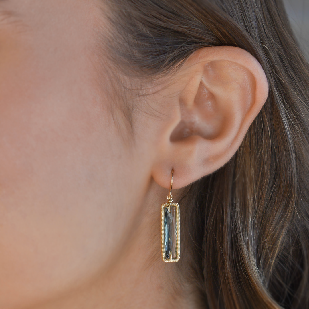 Teal Quartz Drop Earrings