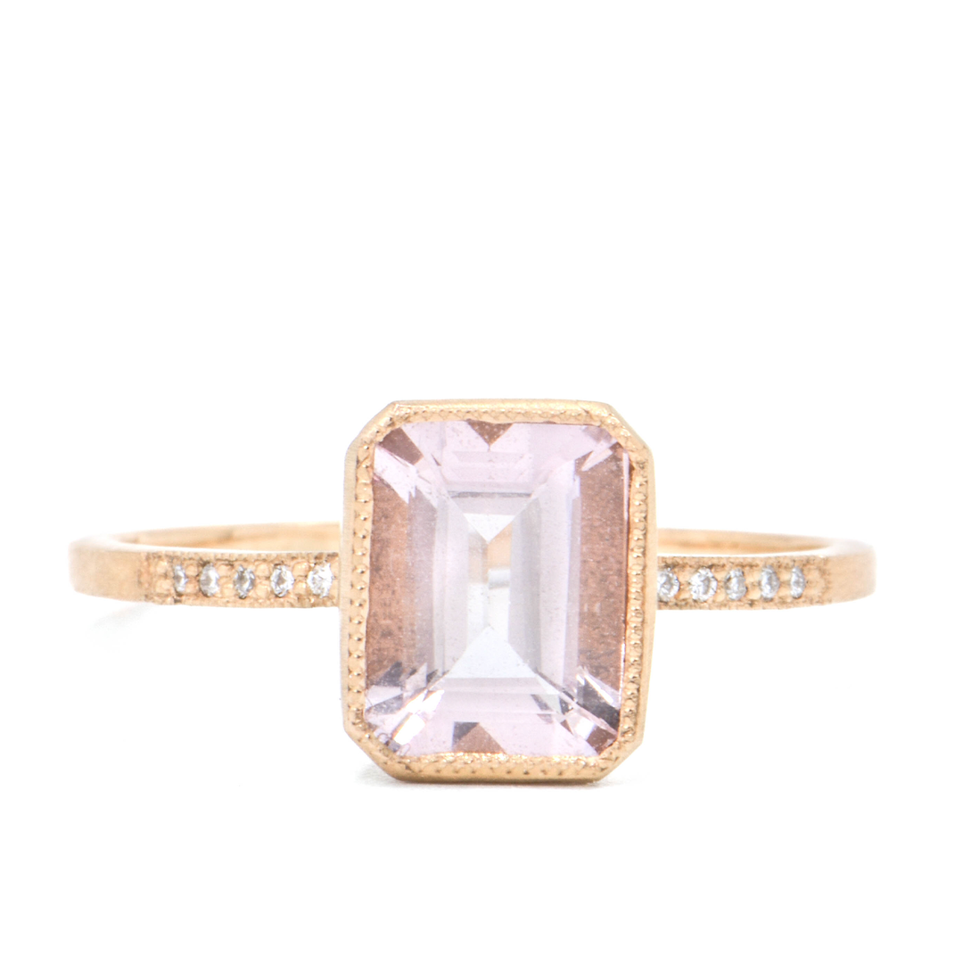 Dawes Design Blockette Emerald Cut Morganite Ring