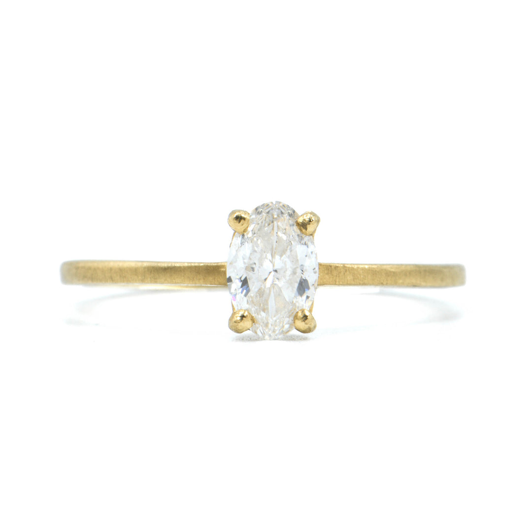 Dawes Designs Prong Set Dainty Oval Diamond Ring