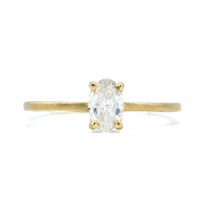 Dawes Designs Prong Set Dainty Oval Diamond Ring