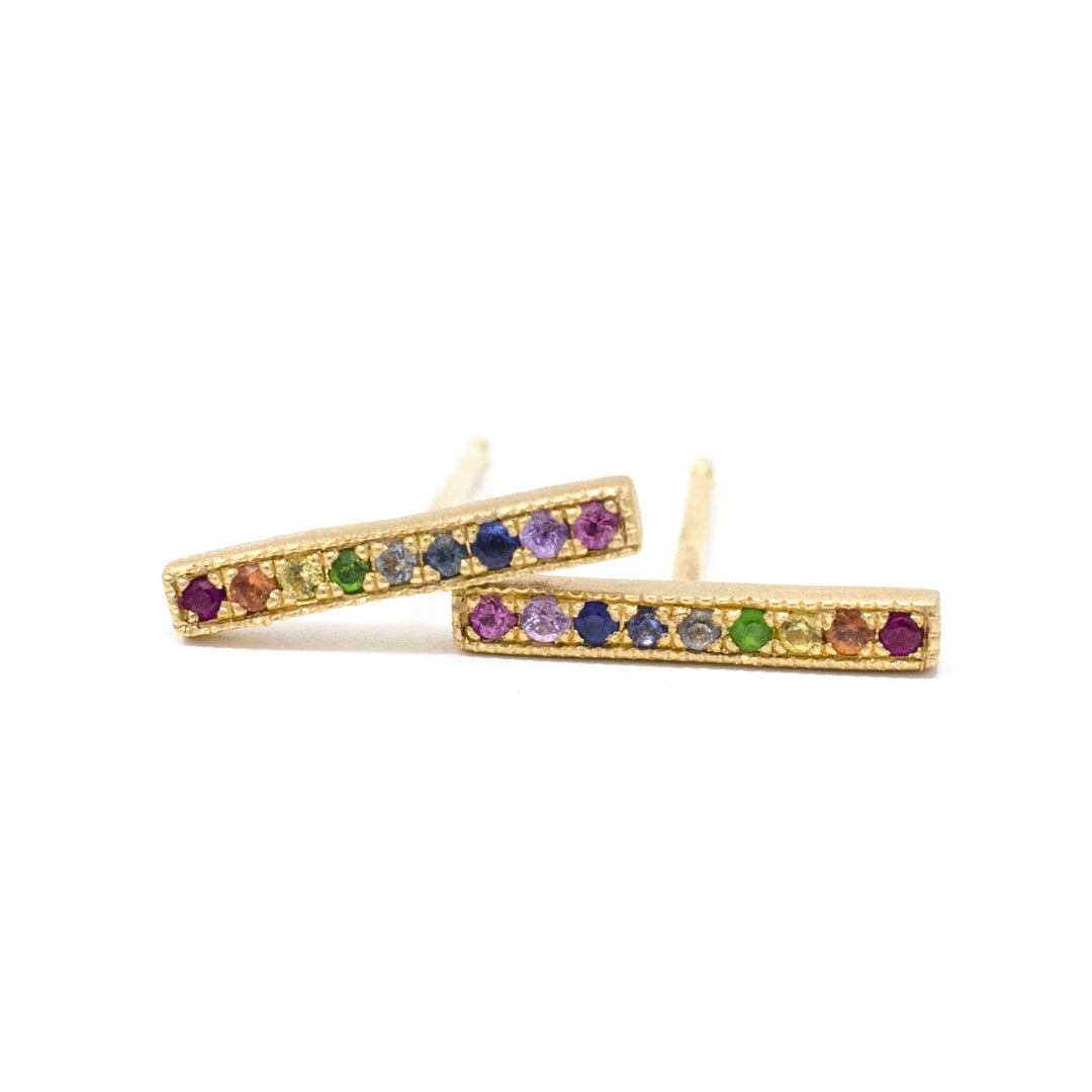 Dawes Designs Walk The Line Rainbow Post Earrings