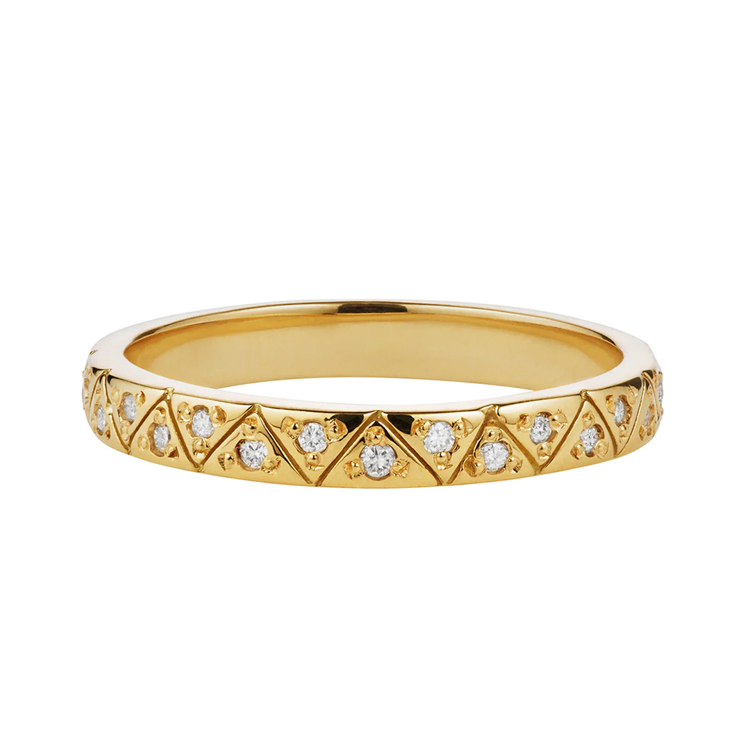 Aili 14K Yellow Gold Diamond Eternity Gaia Ring