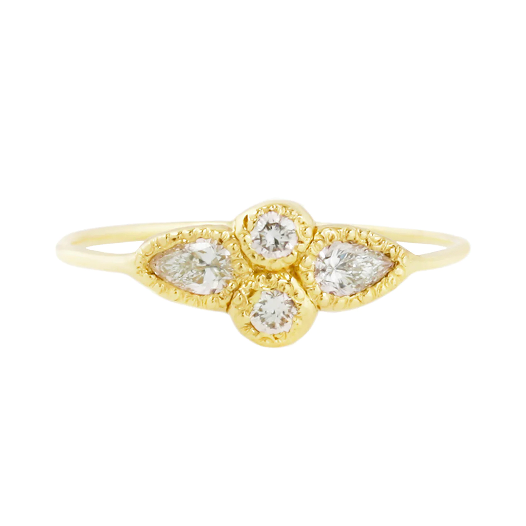 Aili Yellow Gold Diamond Mariposa Ring