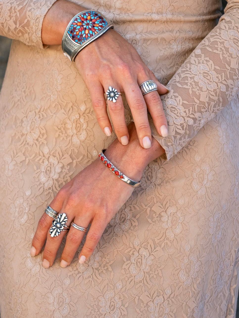 Narrow Coral Cuff Bracelet
