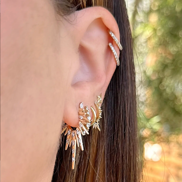 Elongated Love Explosion Diamond Earrings