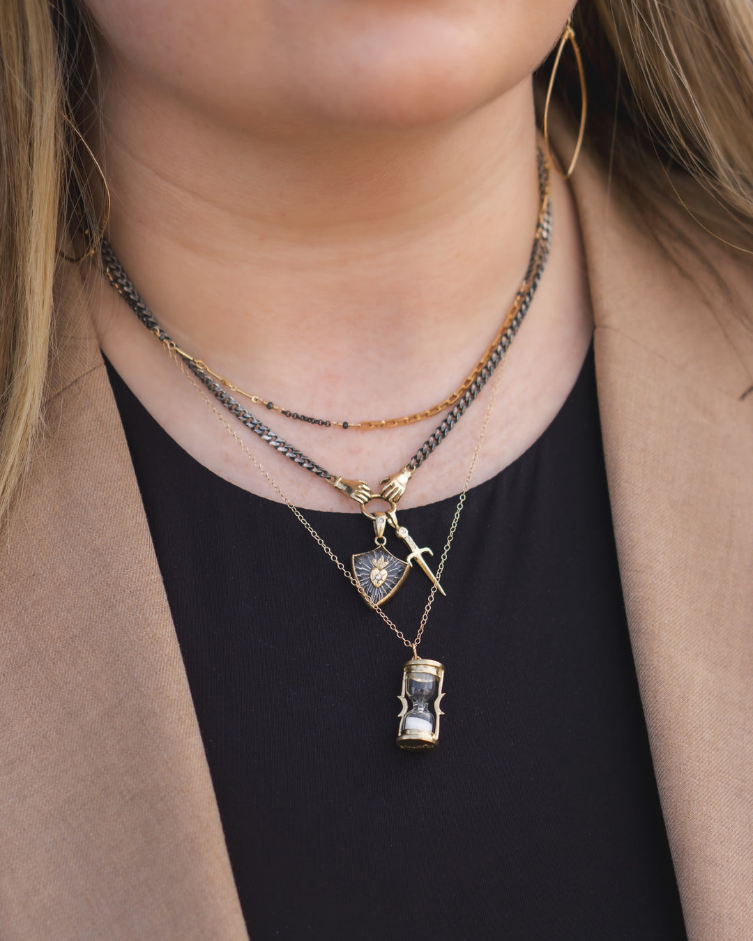 Sands Of Time Hourglass Pendant Necklace