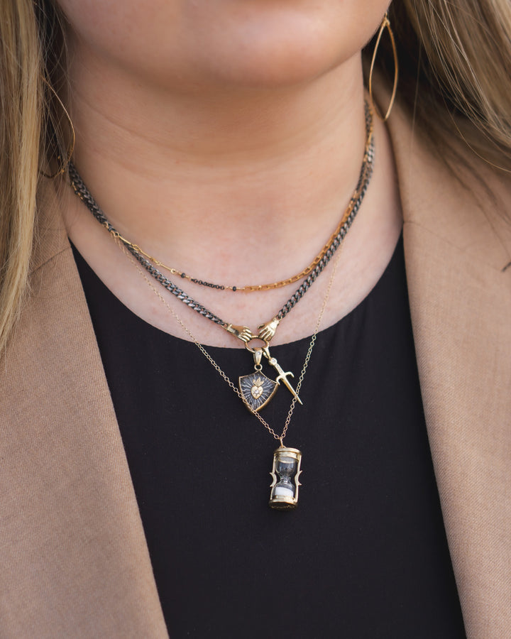 Sands Of Time Hourglass Pendant Necklace
