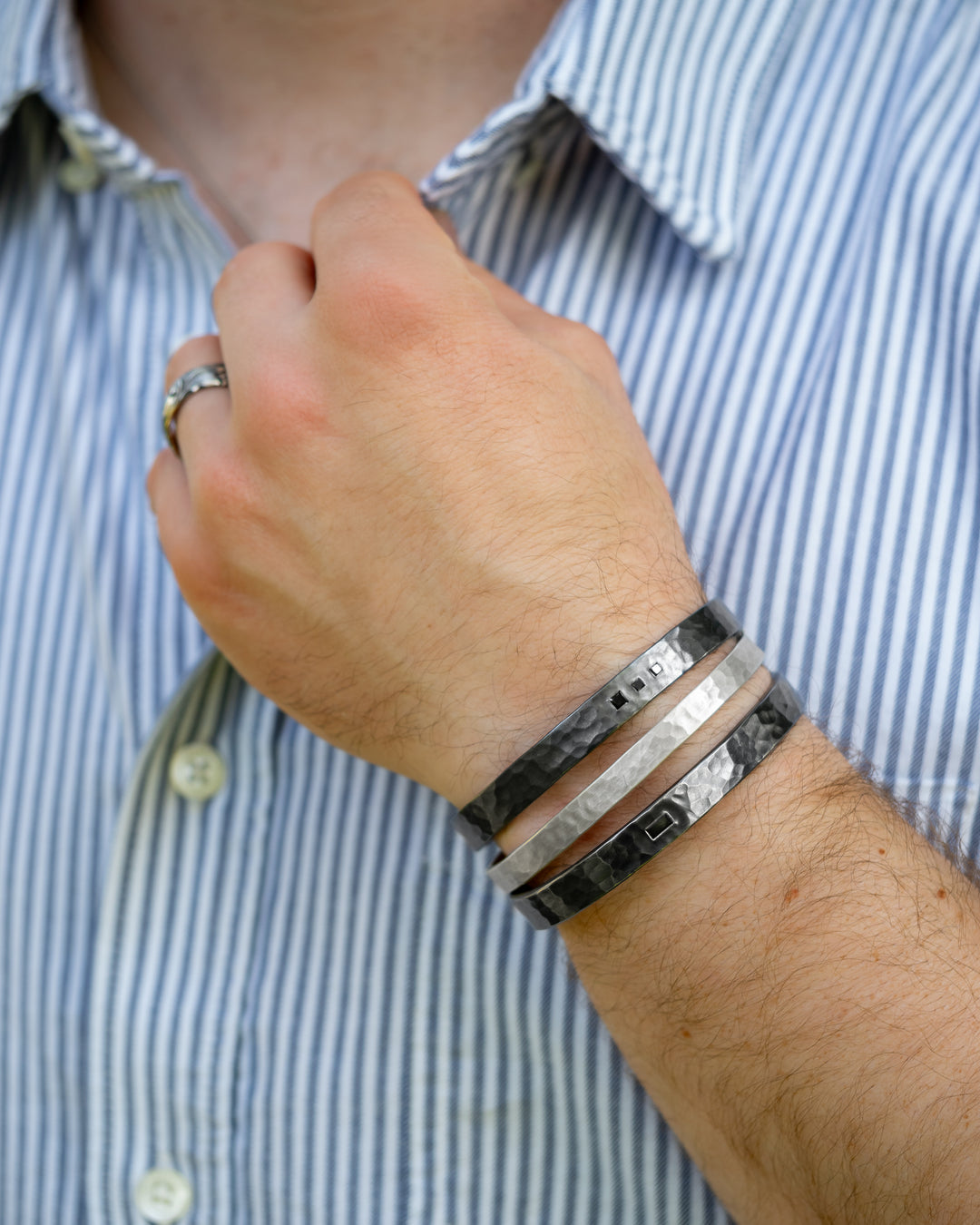 Triple Black Diamond Cuff Bracelet