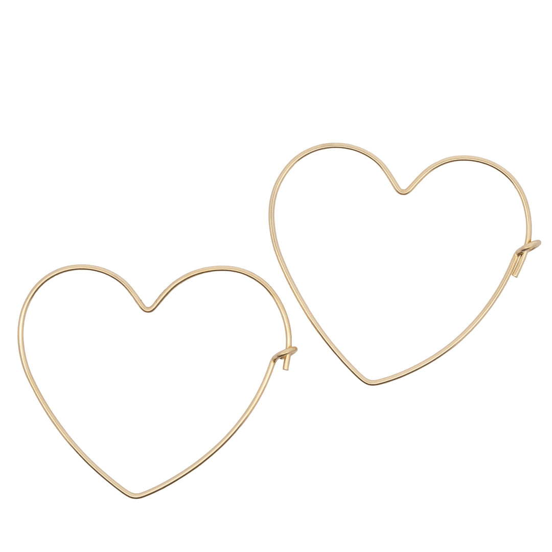 Heart Wire Hoop Earrings