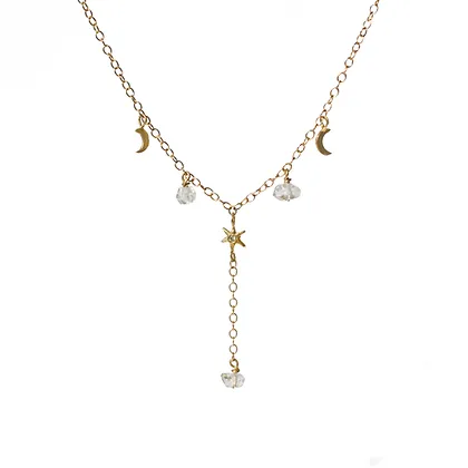 Acanthus 14K Yellow Gold Herkimer Diamond Glimmer Necklace