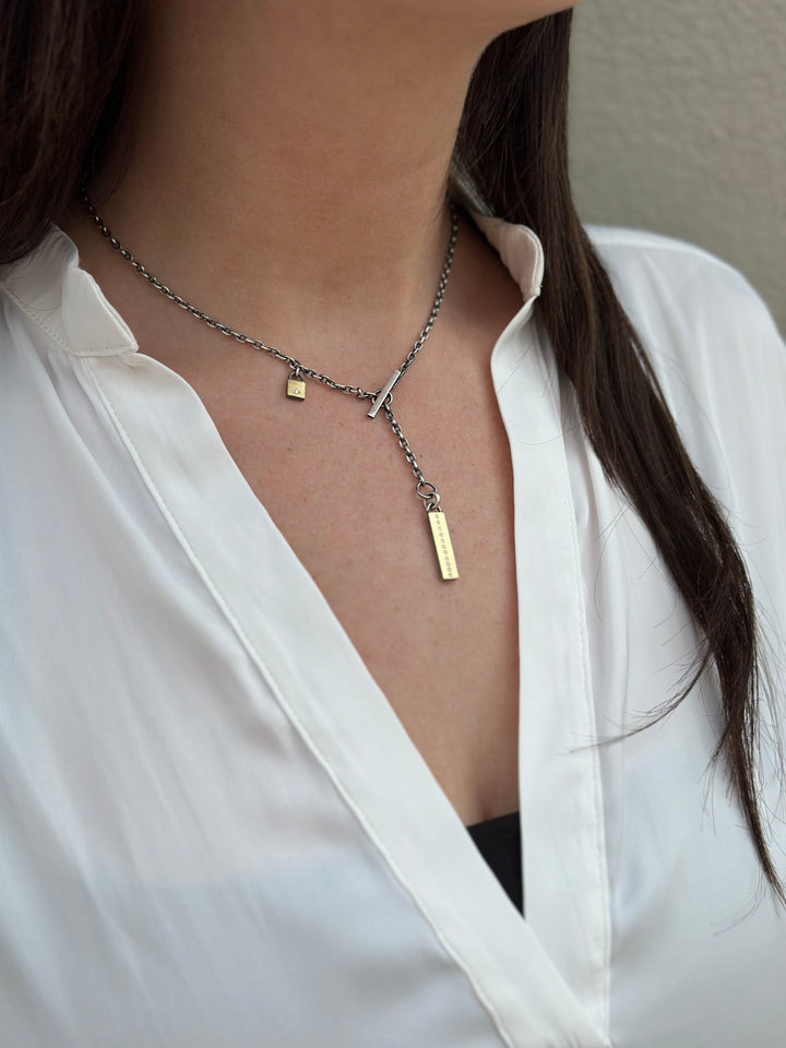 Adam Lariat Diamond Bar Necklace