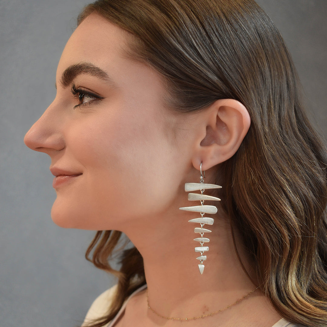 Large Fishbone Mobile Earrings