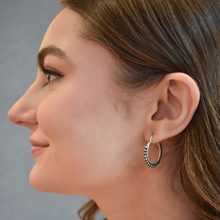 Medium Hoop With Granulation Earrings