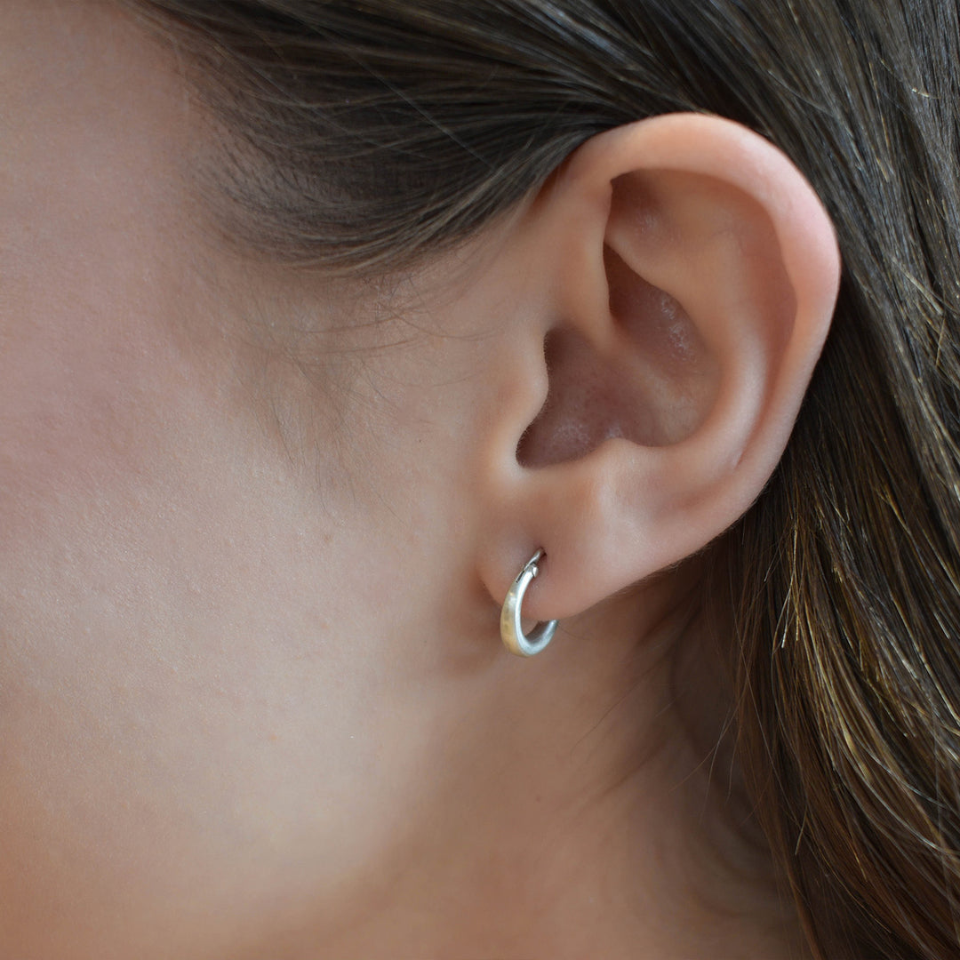 Tiny Tapered Hoop Earrings