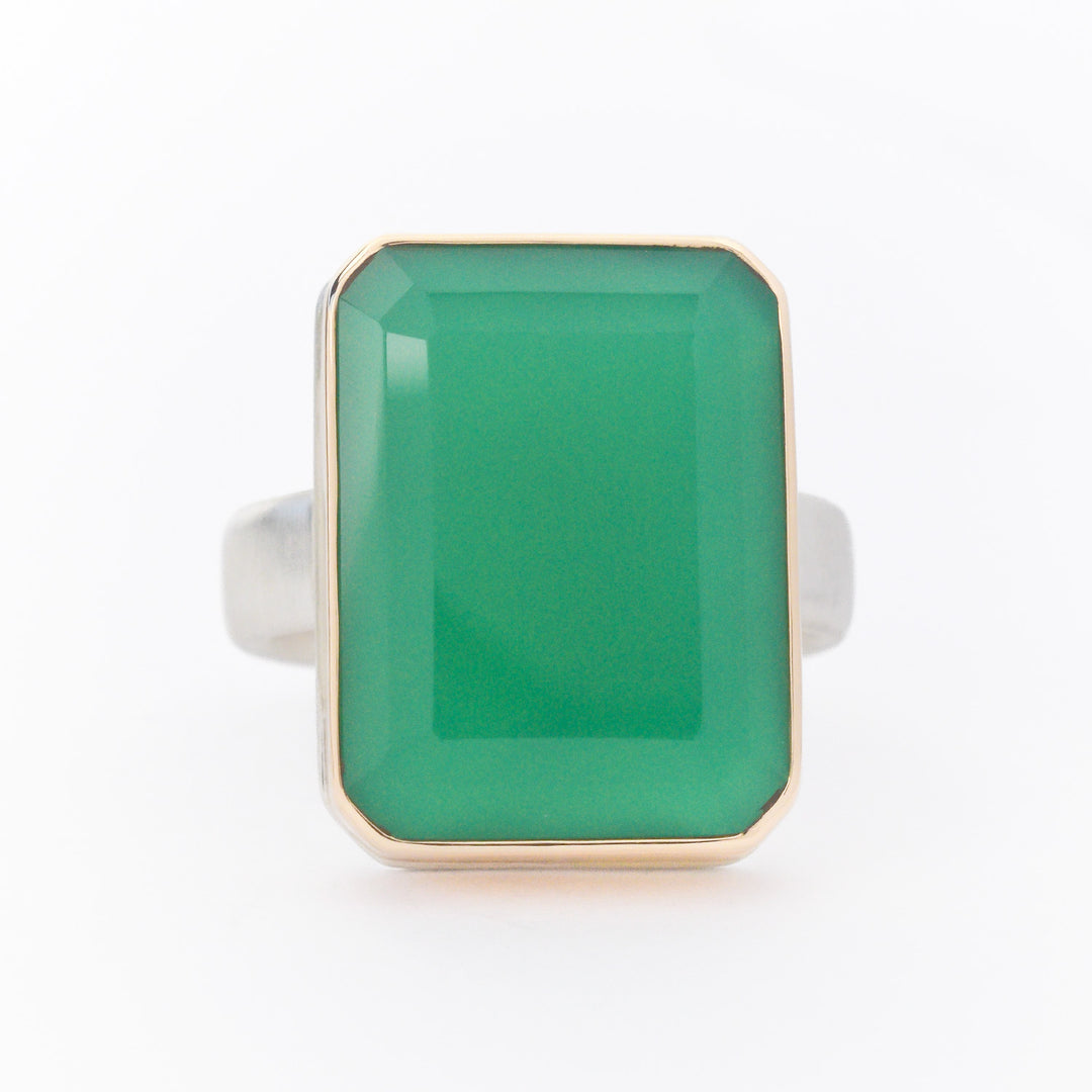 Rectangular Green Onyx Ring