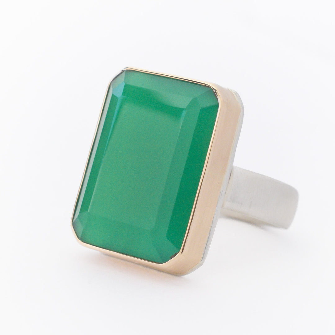 Jamie Joseph Rectangular Green Onyx Ring