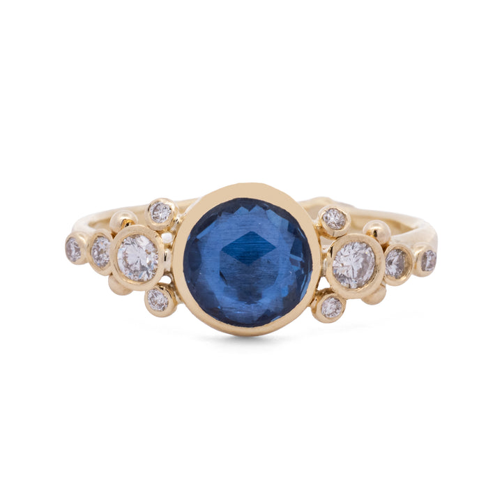 Blue Sapphire and Diamond Ring