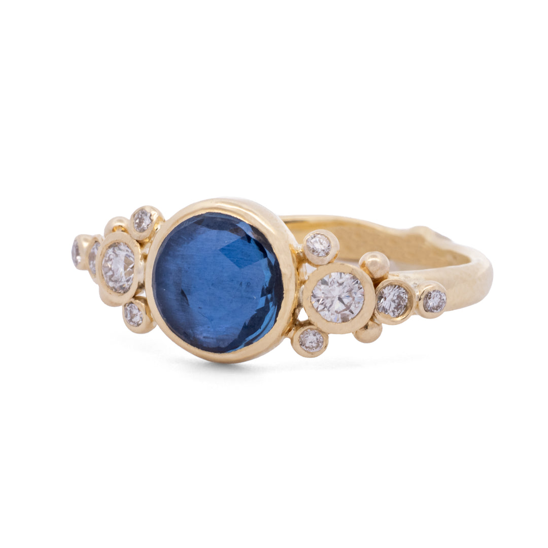 Blue Sapphire and Diamond Ring