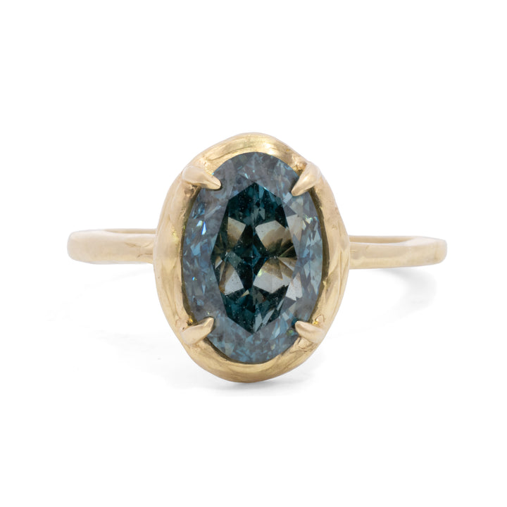 3.00 ct Brilliant Cut Lab Grown Certified Blue Diamond Ring