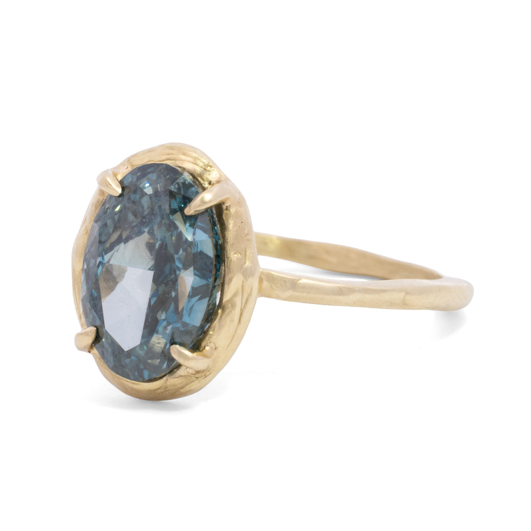 3.00 ct Brilliant Cut Lab Grown Certified Blue Diamond Ring