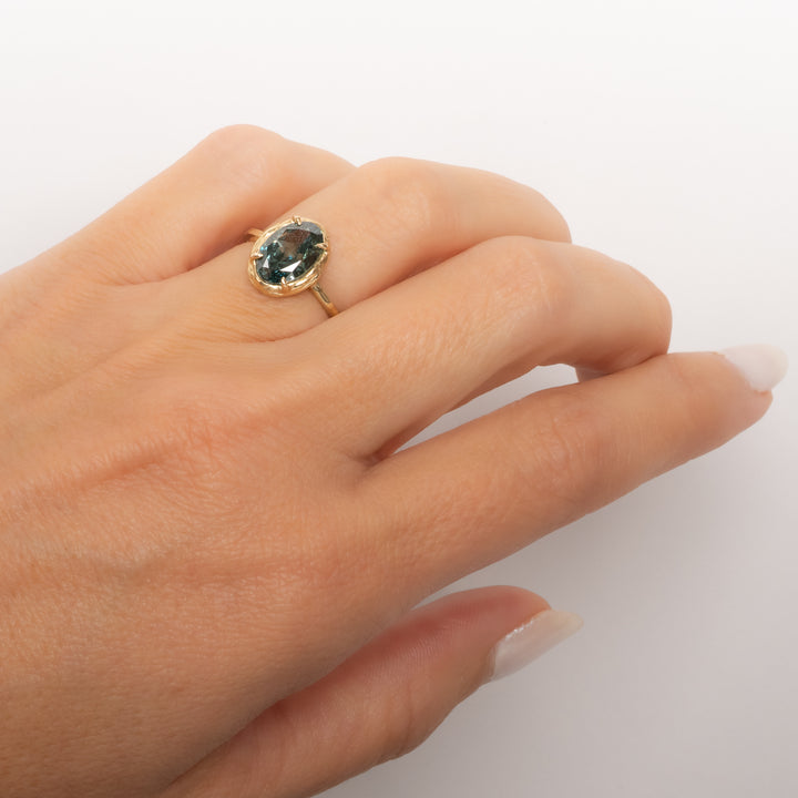 3.00 ct Brilliant Cut Lab Grown Certified Blue Diamond Ring
