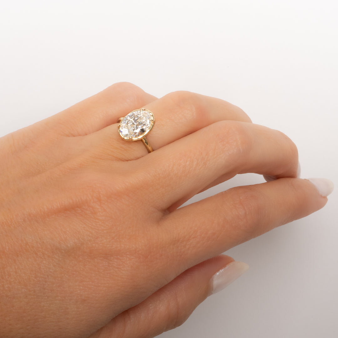 3.02 ct Oval Brilliant Cut Lab Grown Certified Diamond Ring