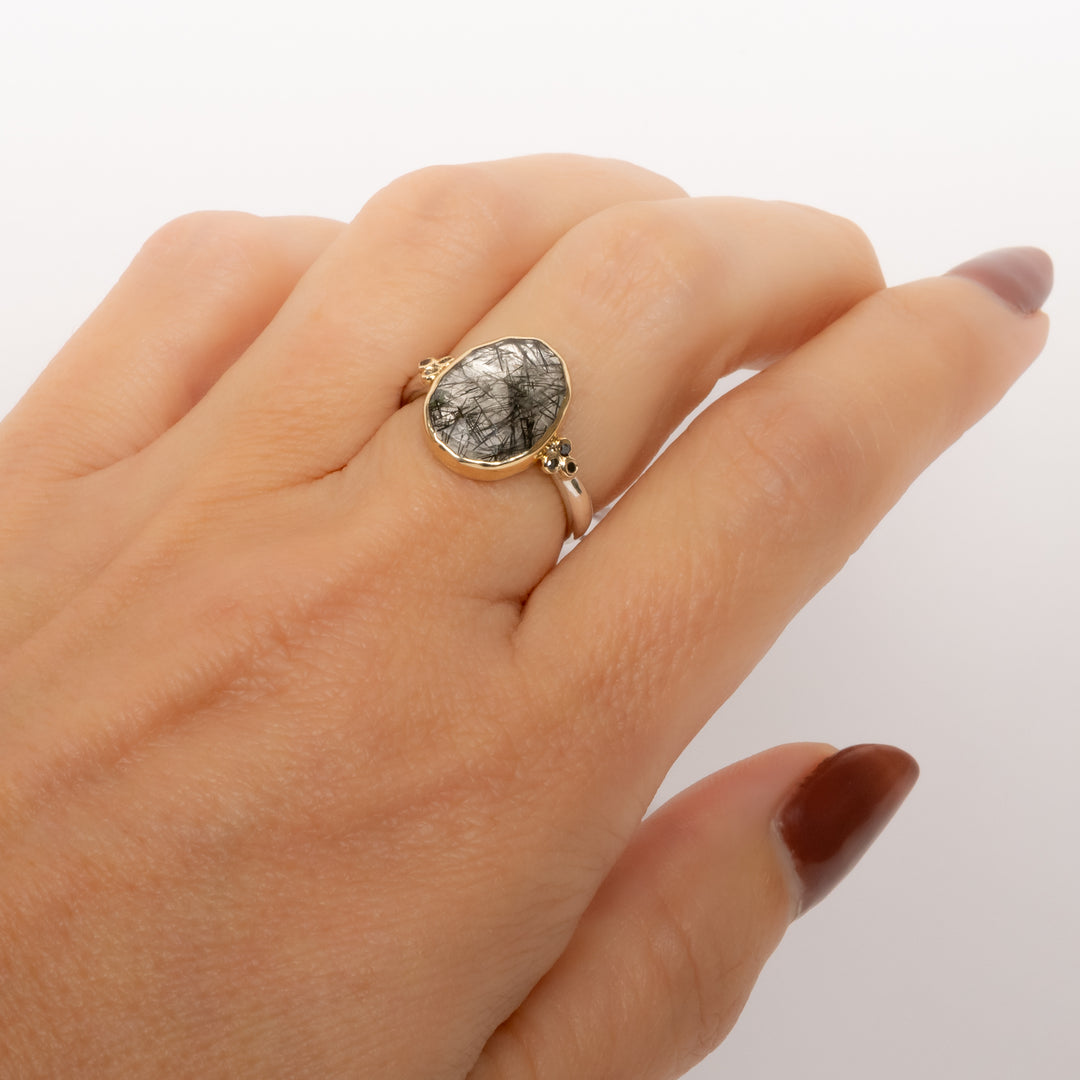 Tourmalinated Quartz Ring