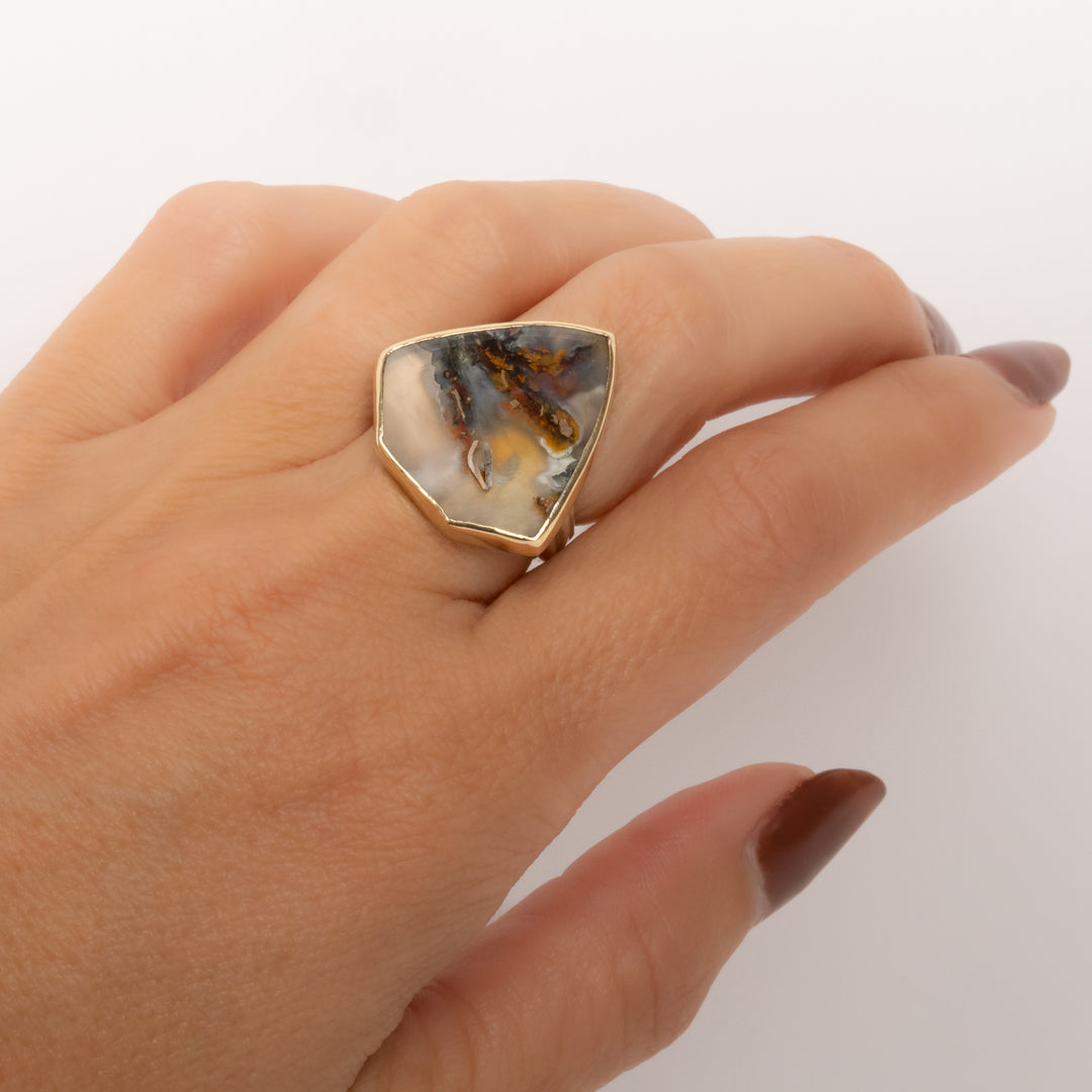Copper and Chrysocolla in Quartz Ring