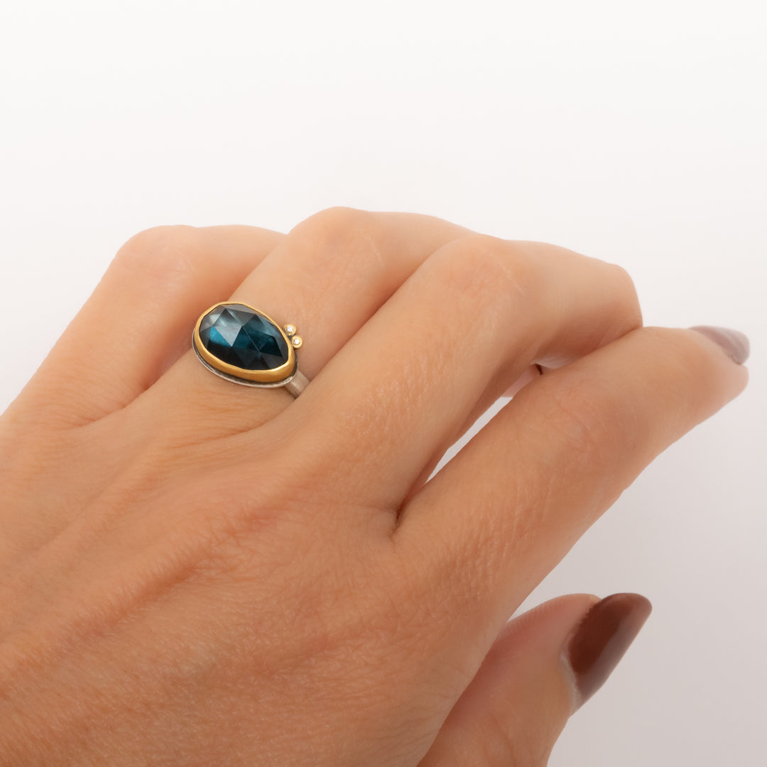 London Blue Topaz and Diamond Ring