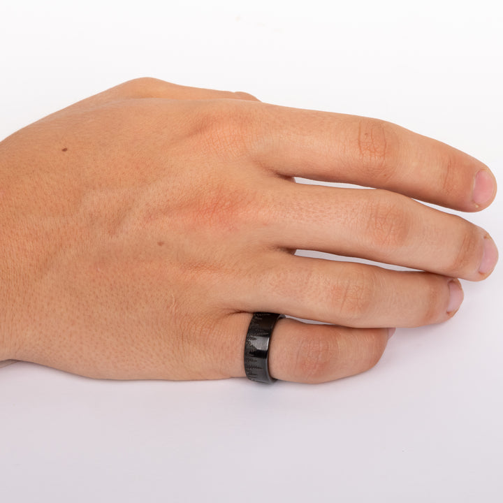 Black Diamond Ceramic Band with Forest Scene