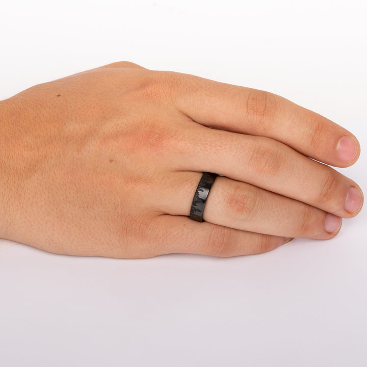 Black Diamond Ceramic Band with Forest Scene