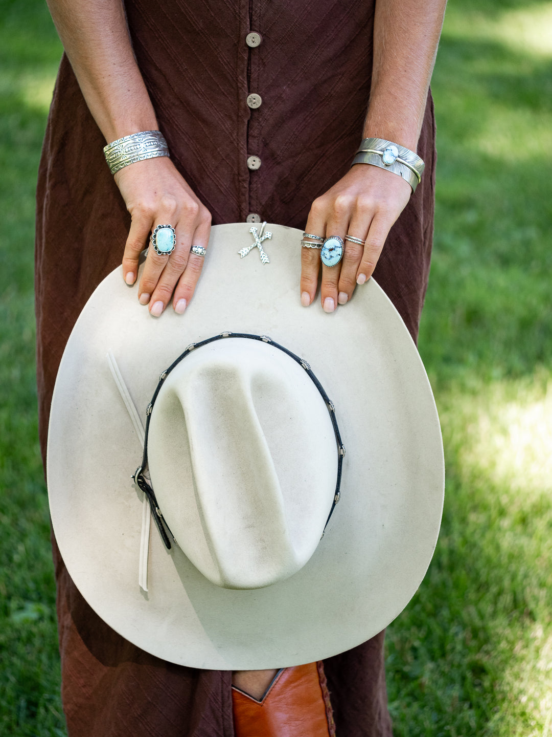 Golden Hills Turquoise Feather Cuff Bracelet