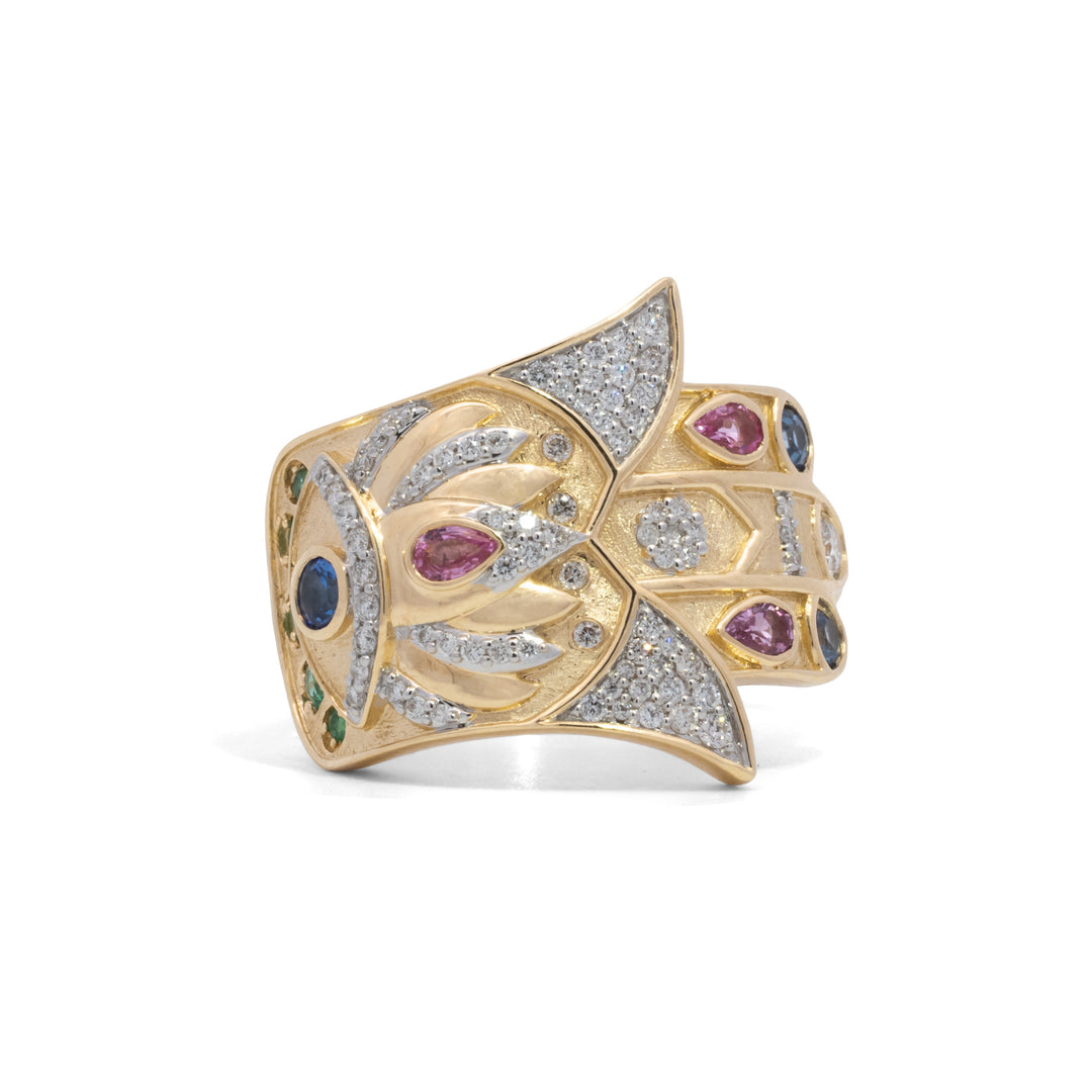 Bejeweled Sideways Hamsa Ring