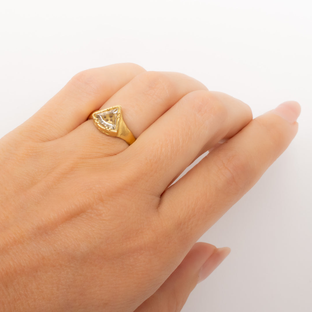 Triangular Diamond Puzzle Ring