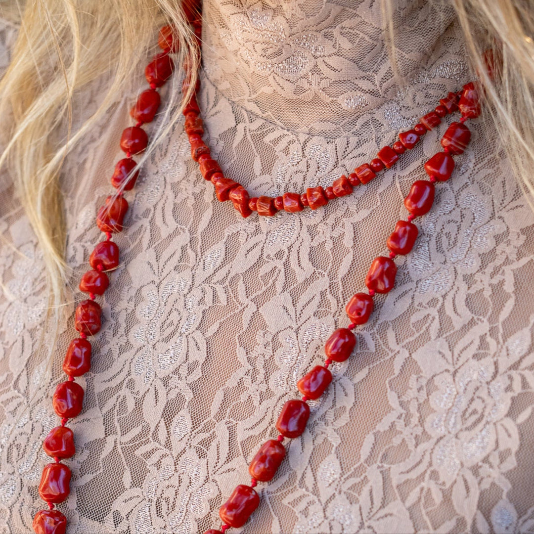 Coral Mixed Bead Necklace