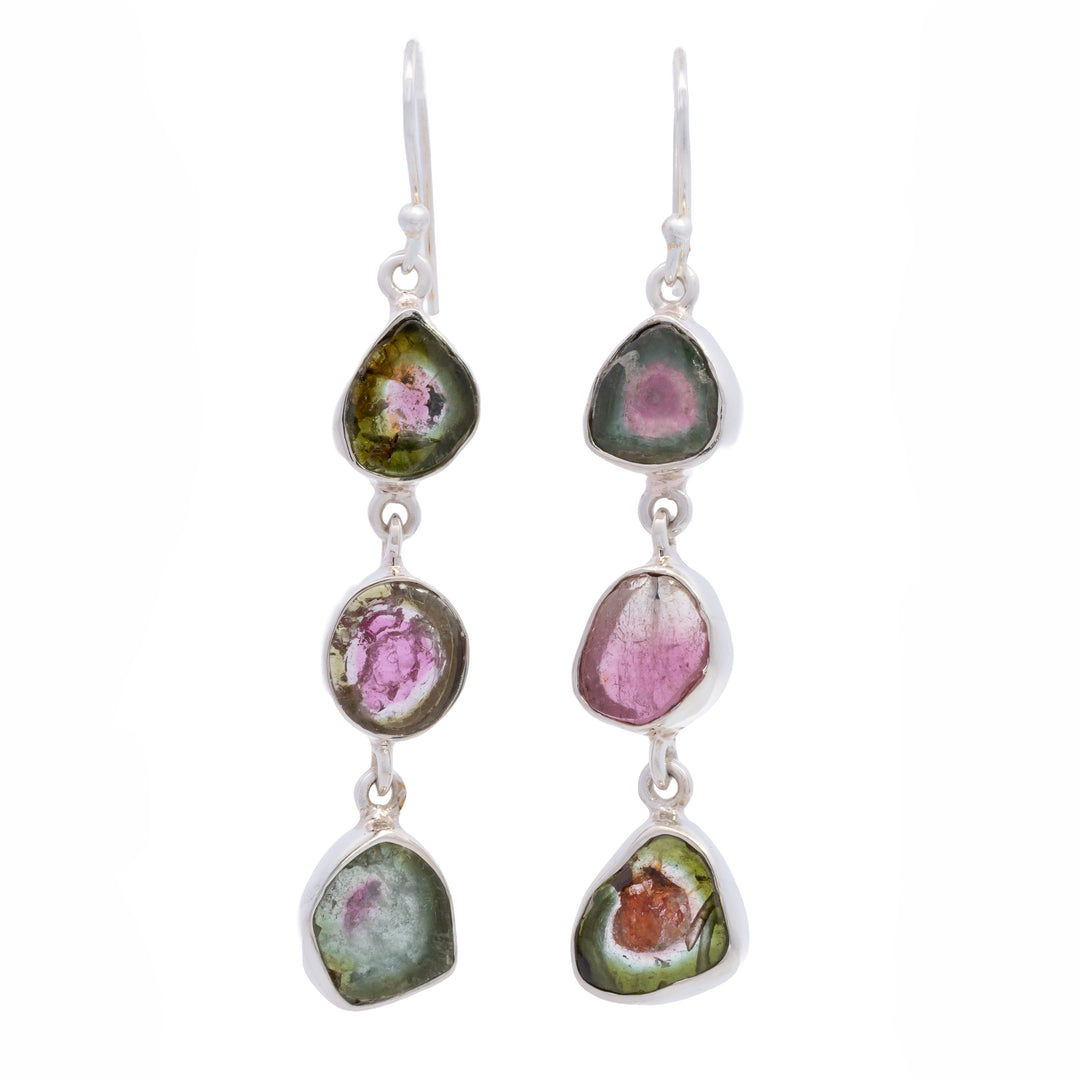 Triple Drop Tourmaline Earrings