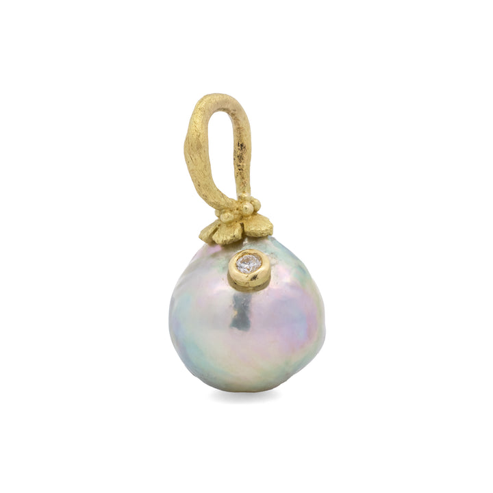Akoya Pearl + Diamond Pendant