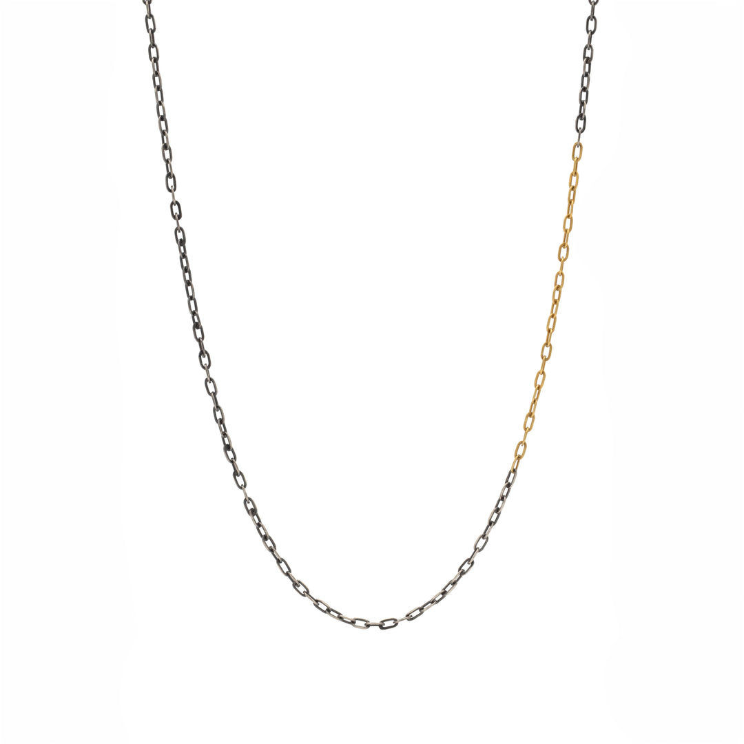 Two Tone Baby Oval Link Chain Necklace