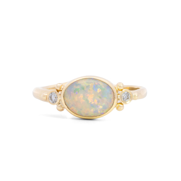 Small Oval Australian Opal Ring