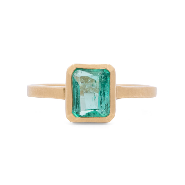 Bezel Set Columbian Emerald Ring