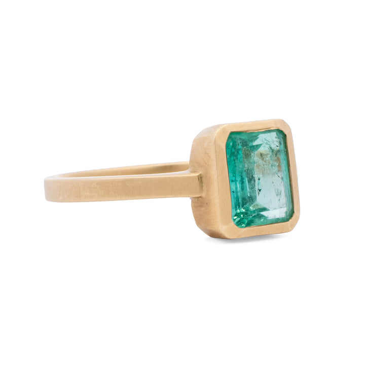 Bezel Set Columbian Emerald Ring