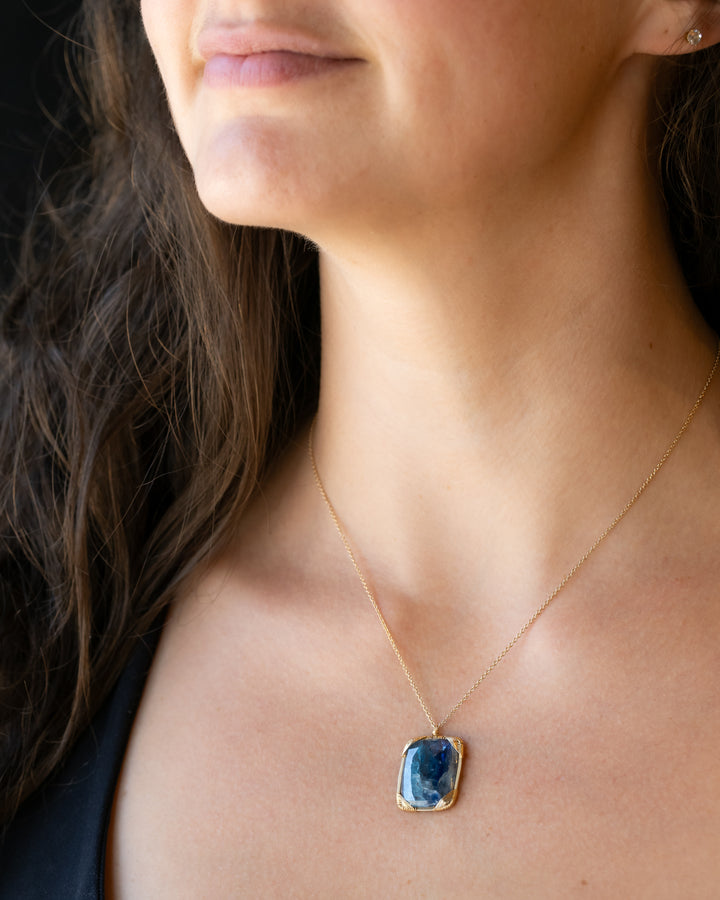 Faceted Kyanite Pendant Necklace