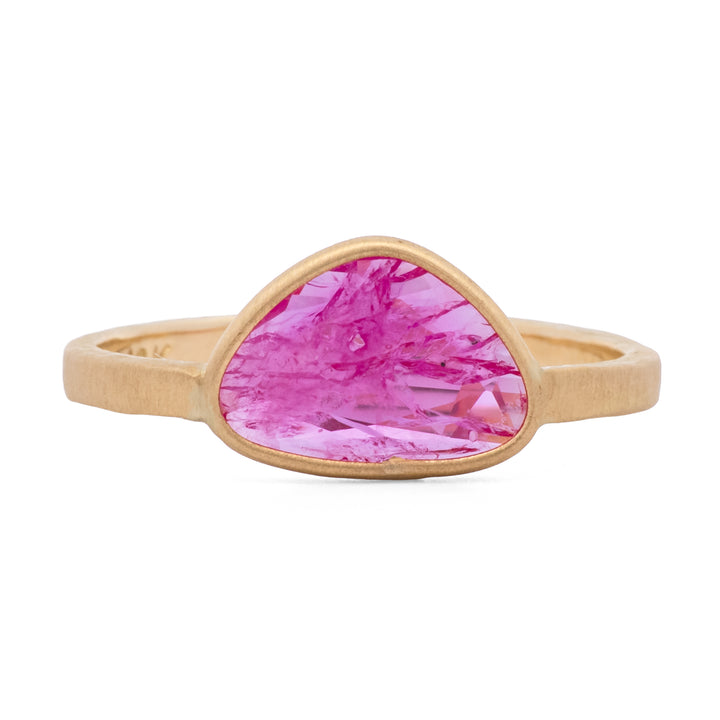 Asymmetrical Rose Cut Raspberry Ruby Ring