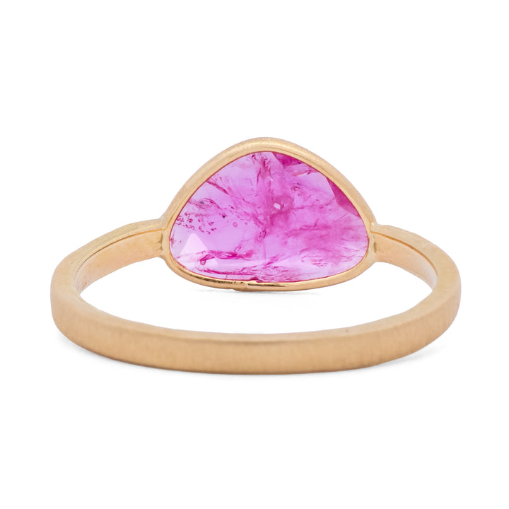 Asymmetrical Rose Cut Raspberry Ruby Ring